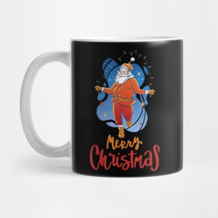 Skipping Santa Claus Wishes Merry Christmas  jumping rope Mug